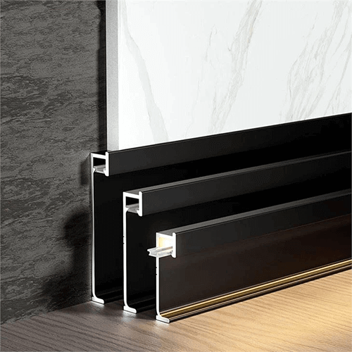 Adhesive Aluminum Skirting Baseboards | Concealed Illumination for Seamless Walls